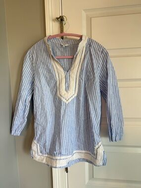 crown & ivy Blue and White Striped Tunic
